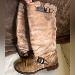 Frye Veronica Boots - Distressed - Wide Calf, Size 10B